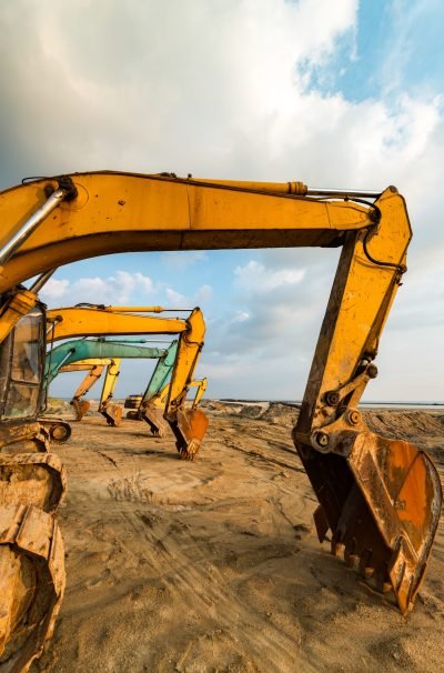 Excavator parked at the site